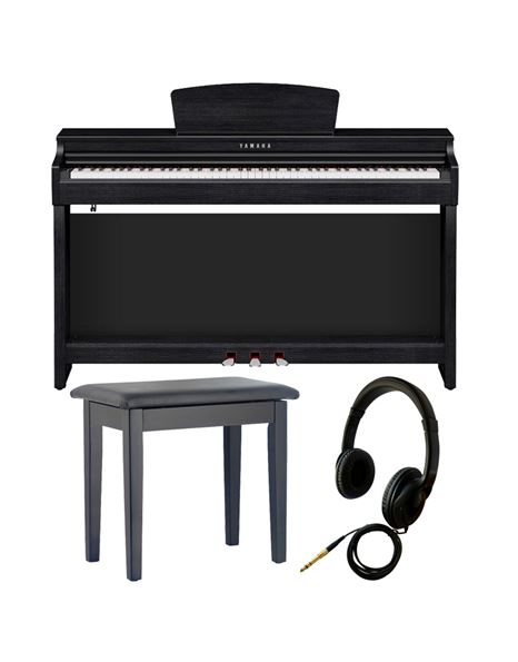 YAMAHA CLP-725B Clavinova - Digital Piano with Piano Bench and Headphones Βundle