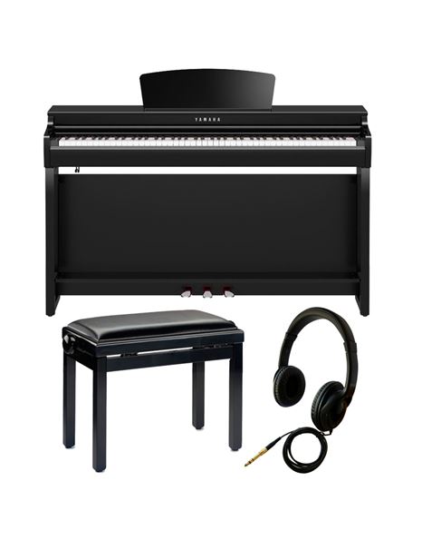 YAMAHA CLP-725PE Clavinova - Digital Piano with Piano Bench and Headphones Βundle