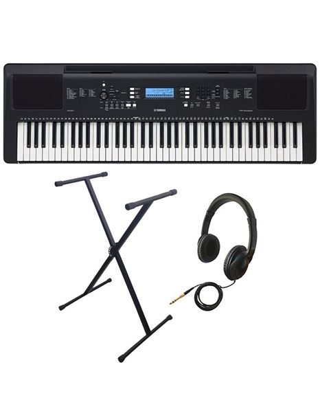 YAMAHA PSR-EW310 Portable Keyboard with Stand and Headphones Bundle