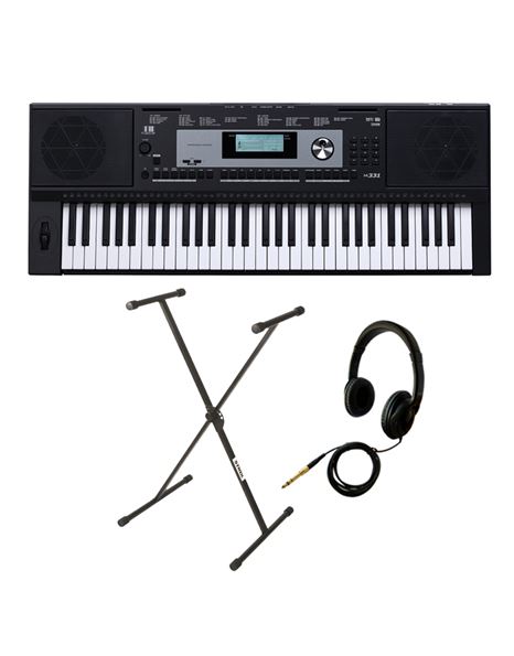 KLAVIER M331 Αρμόνιο/Keyboard , με δυναμικά πλήκτρα , με Βάση STRIX by QUIKLOK και Ακουστικά Βundle