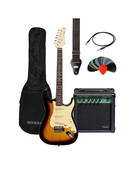 STAGG SES-30 SNB Electric Guitar with STAGG 10 GA EU Bundle 1