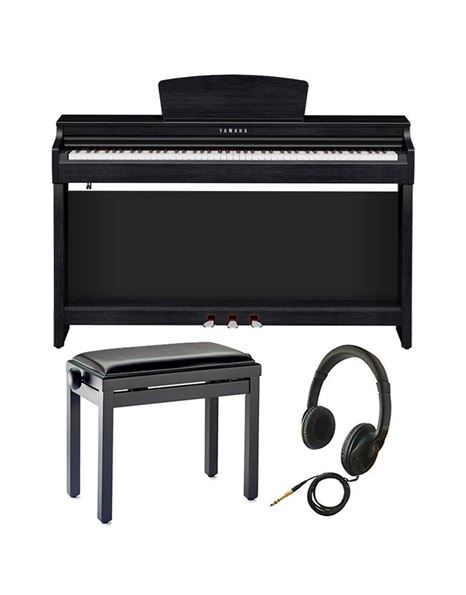YAMAHA CLP-725B Clavinova - Digital Piano with Adjustable Piano Bench and Headphones Βundle