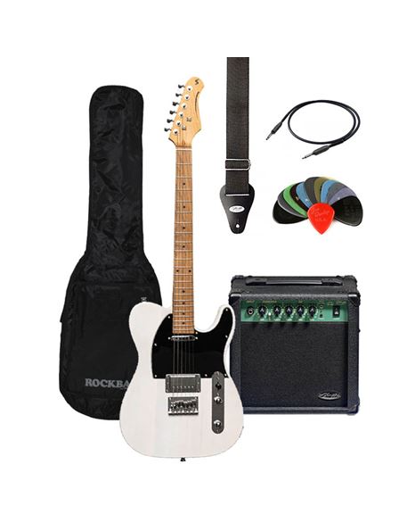 STAGG SET-PLUS WHB Electric Guitar with STAGG 10 GA EU and Accessories Bundle 1