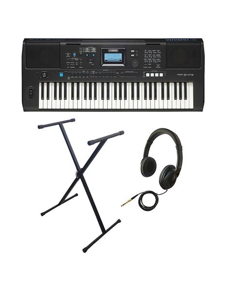 YAMAHA PSR-E473 Αρμόνιο/Keyboard με Βάση και Ακουστικά Premium Βundle