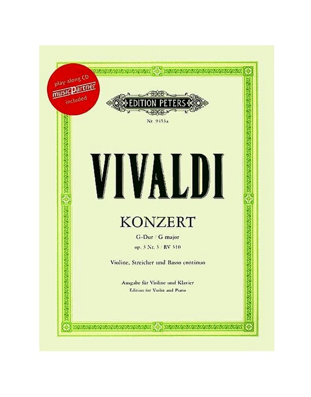 Antonio Vivaldi - Concerto in G Op.3 No.3 (BK/CD)
