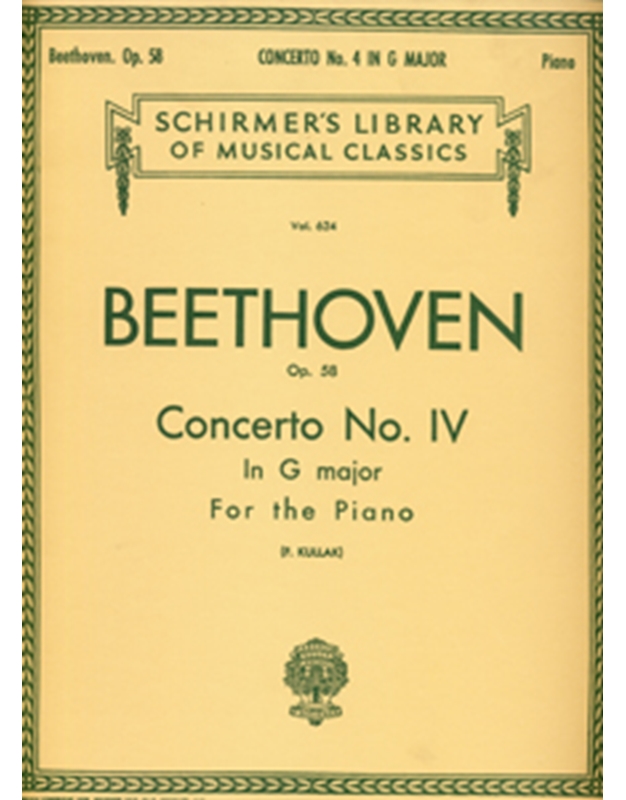 Ludwig van Beethoven - Concerto in G major No IV op. 58 / Εκδόσεις Schirmer