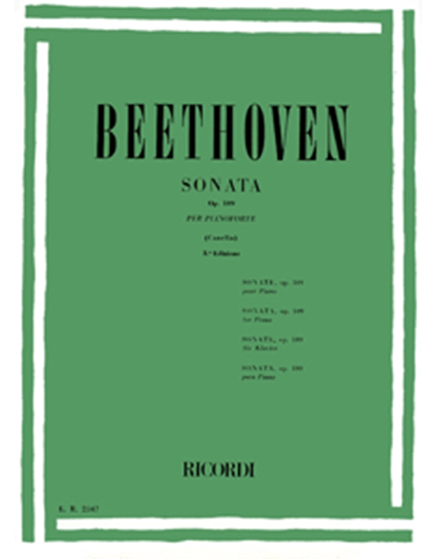 L.V.Beethoven - Sonata op.109 per pianoforte / Εκδόσεις Ricordi