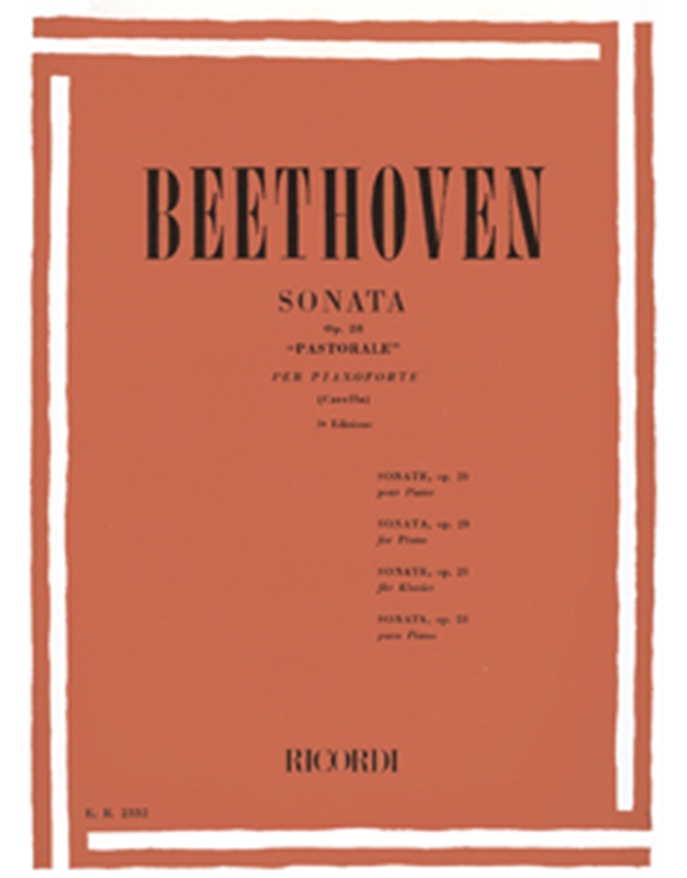 L.V.Beethoven - Sonata op.28 per pianoforte / Ricordi editions