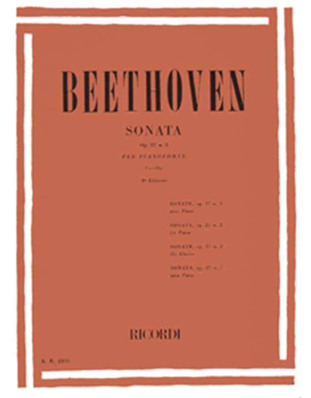 L.V.Beethoven - Sonata op.27 n.2 per pianoforte / Εκδόσεις Ricordi