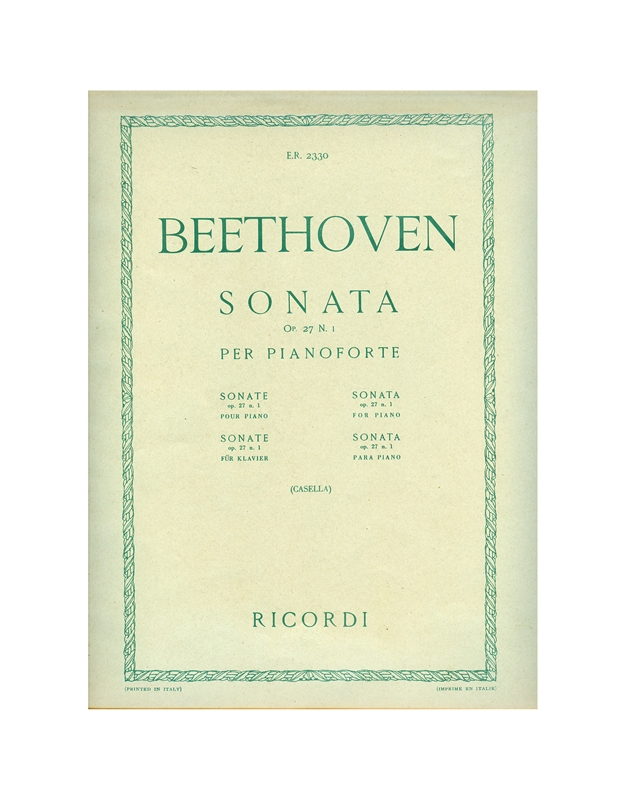 L.V.Beethoven - Sonata Op.27 N.1 per pianoforte / Ricordi Editions