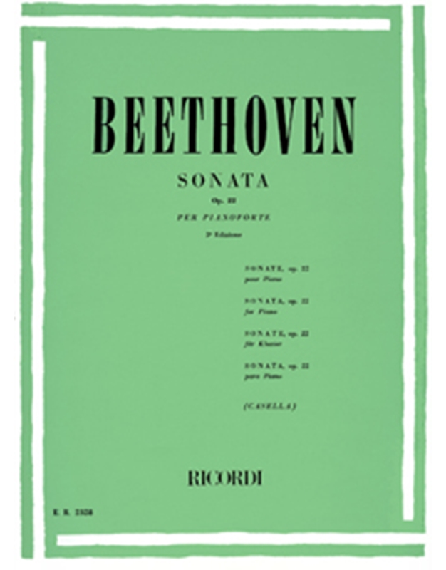 L.V.Beethoven - Sonata op.22 per pianoforte / Ricordi editions
