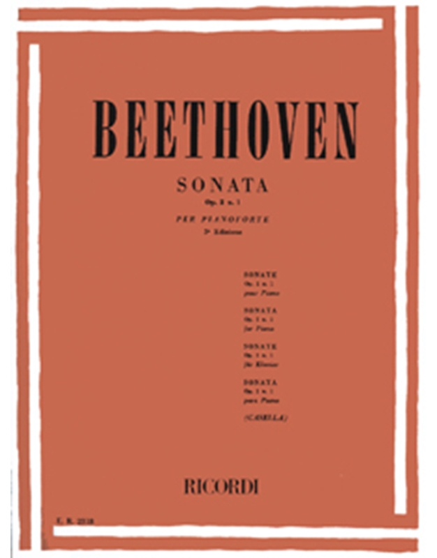 L.V.Beethoven - Sonata op. 2 N. 1 per pianoforte / Εκδόσεις Ricordi