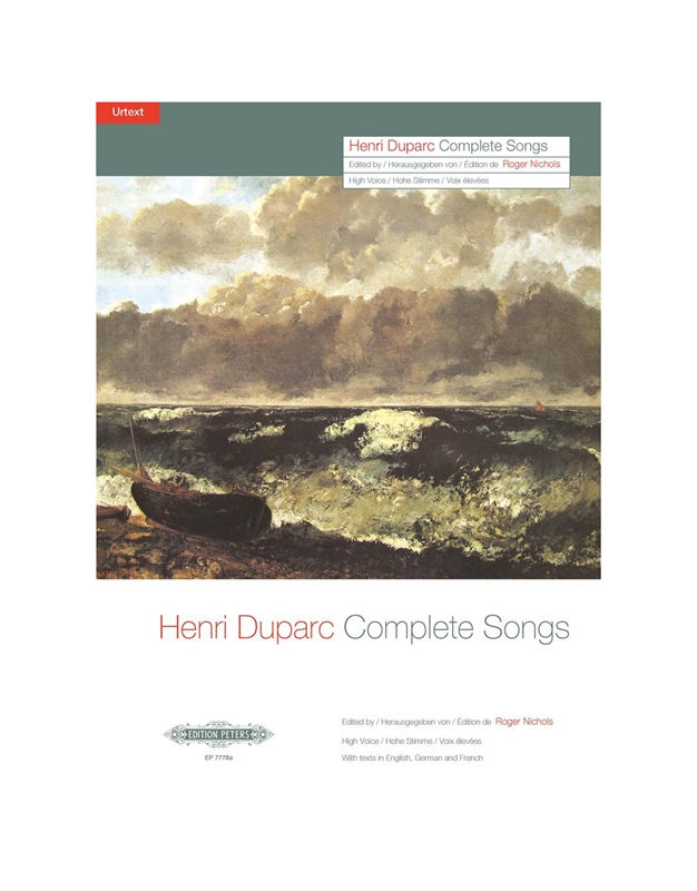 Henri Duparc - Complete Songs (High Voice) / Peters Edition