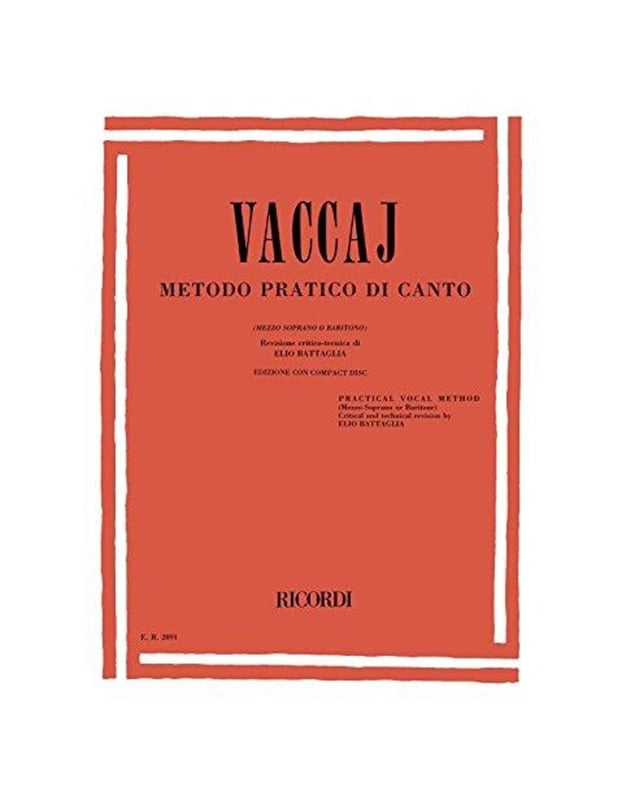 Vaccai - Metodo Pratico Mezzo Soprano & Baritone Voice (BK/CD) 