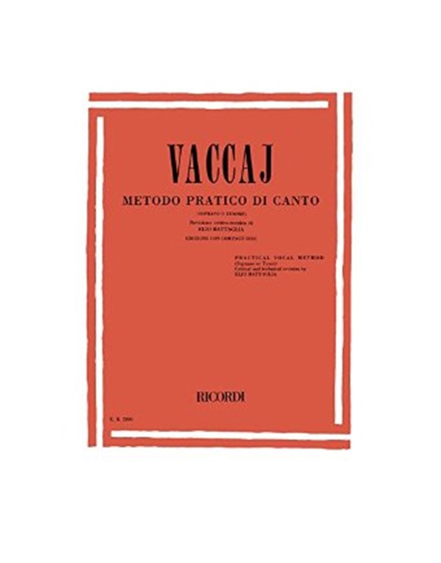 Vaccai - Metodo Pratico di Canto Soprano & Tenoro (BK/CD) 