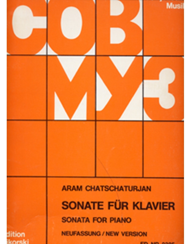 Aram Khachaturian - Sonate fur Klavier / Εκδόσεις Boosey & Hawkes