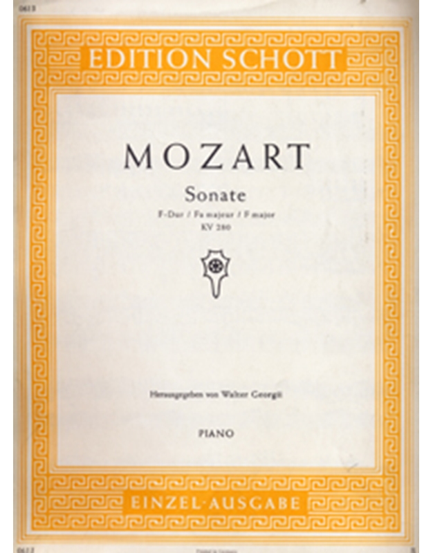 Mozart - Sonata F Maj. KV 280 