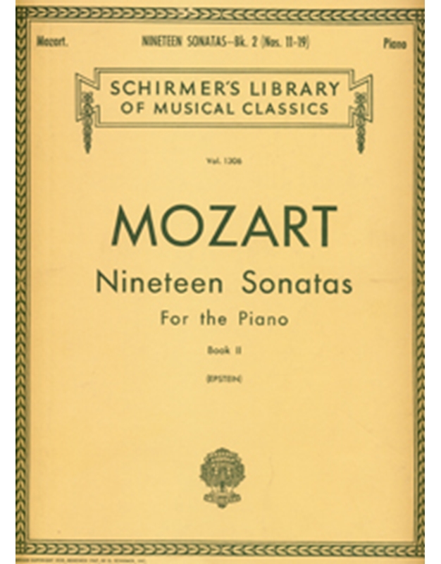 W.A. Mozart - Nineteen Sonatas For the Piano / Εκδόσεις Schirmer