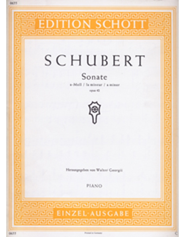 Franz Schubert - Sonate in A minor Opus 42 / Schott editions