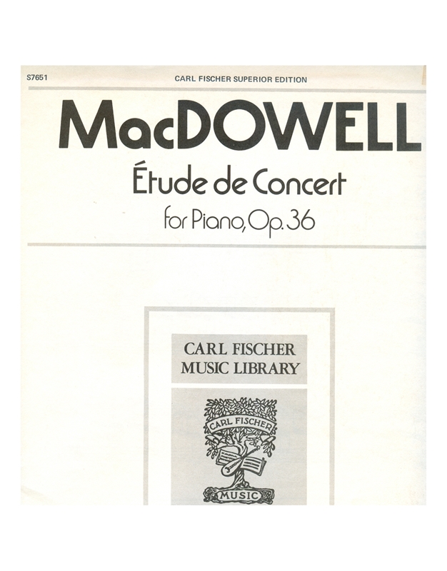 Mac Dowell - Etude De Concert