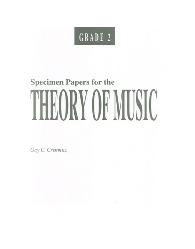 Specimen  Papers New Theory Of Music ..2
