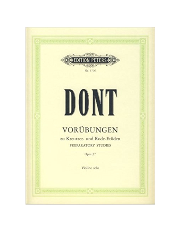 Dont - Etude Preparatoires Op.37 / Editions Peters