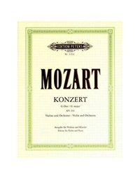 Wolfgang Amadeus Mozart - Concerto N.3 G-dur KV 216 For Violin / Peters Edition