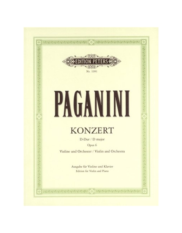 Niccolo Paganini - Violin Concerto No.1 Op.6 / Peters Edition