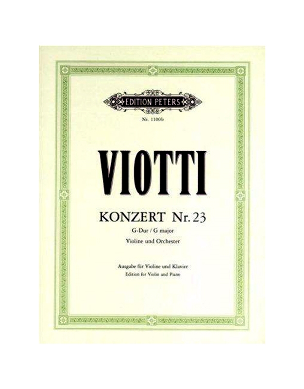 Viotti - Konzert fur Violine und Orchester Nr. 23 G-Dur / Peters Edition
