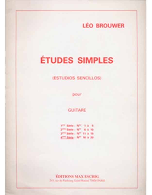 Brouwer Leo - Etudes (4eme Serie: Nos 16 a 20)