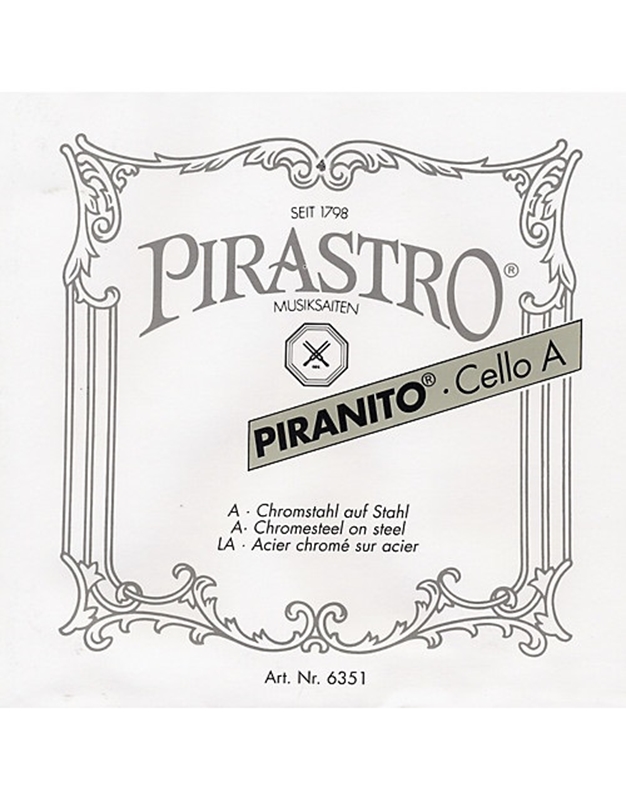 PIRASTRO Piranito Medium 635160 A Ball Steel 1/4 + 1/8 Cello String
