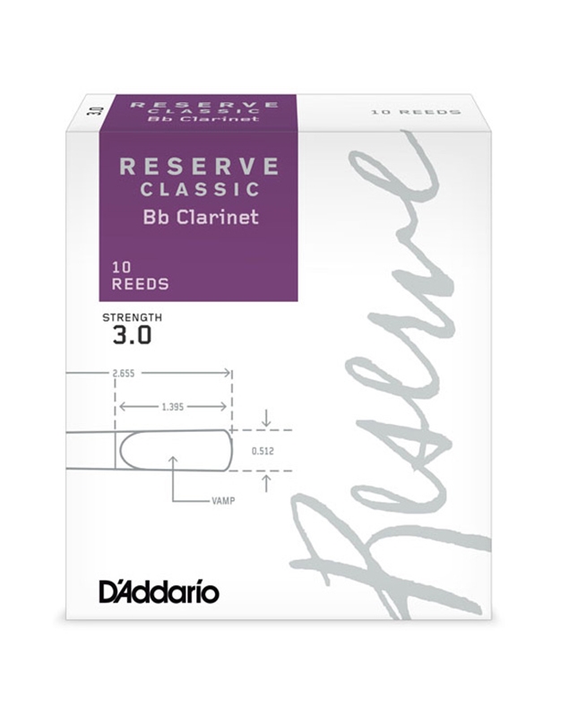 D'Addario Reserve Classic Clarinet Reeds Bb No 2.5 (1 Piece )