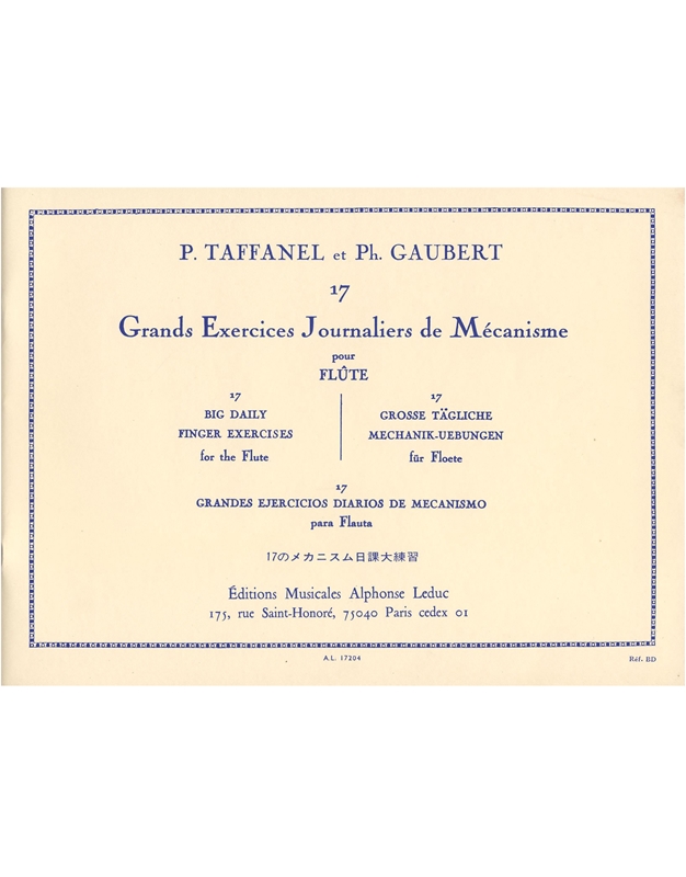 Taffanel & Gaubert - Exercices Journaliers de Mecanisme pour Flute
