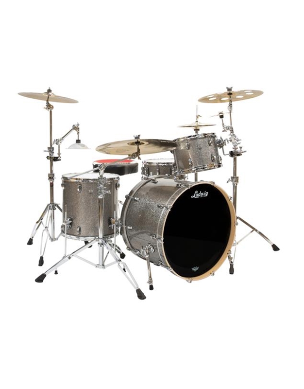 LUDWIG L7043AX2A Keystone X Titanium Glitter Acoustic Drums Set (Ex-Demo product)