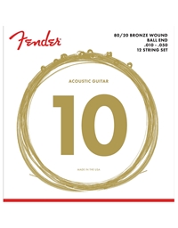 FENDER 70-12L 80/20 Bronze Acoustic Strings for 12-String Guitar (10-50)