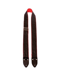 PERRI'S EASY-7181 Black/Red Garment Leather Strap for Electric Guitar - Bass 