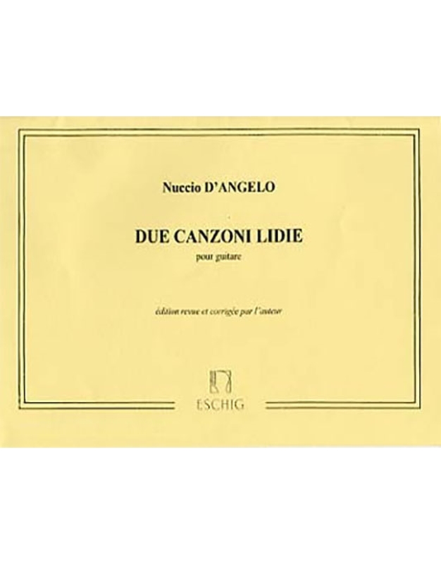 D' Angelo Nuccio - Due Canzoni Lidie / Max Eschig