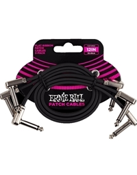 ERNIE BALL 6222 12" Flat Ribbon Patch Cable 30 cm Instrument Cable (3 pack)