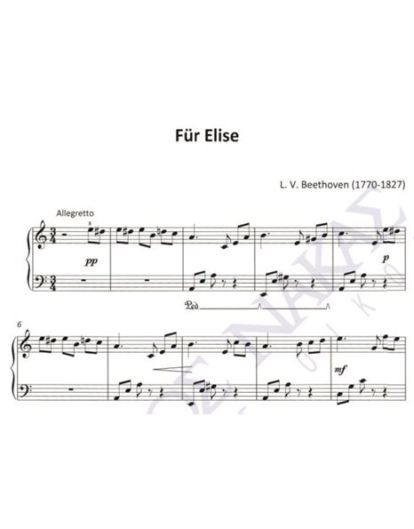 Fur Elise - Composer: L. V. Beethoven