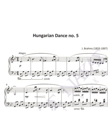 Hungarian Dance no. 5 - Composer: J. Brahms