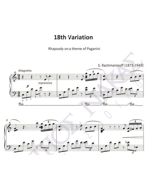 18th Varation (Rhapsody on a theme of Paganini) - Composer: S. Rachmaninoff