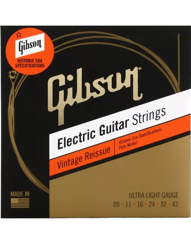 GIBSON SEG-HVR9 Σετ Χορδών Ηλεκτρικής Κιθάρας Vintage Reissue (09-42)