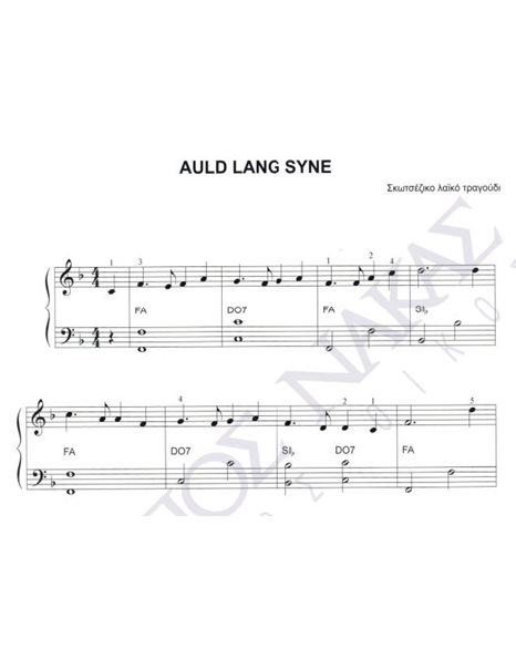 Auld lang syne - Scotch traditional song