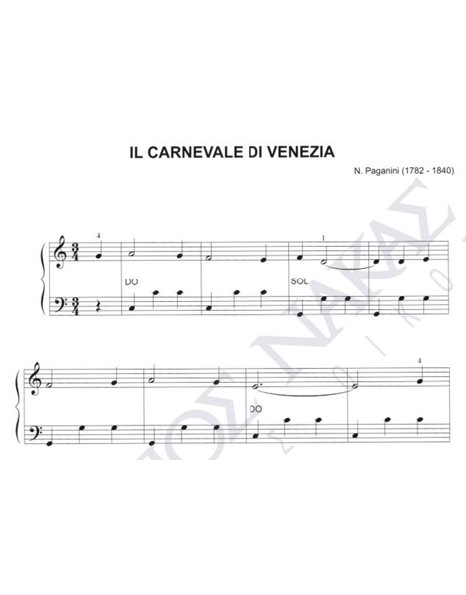 Il carnevale di Venezia - Composer: N. Paganini