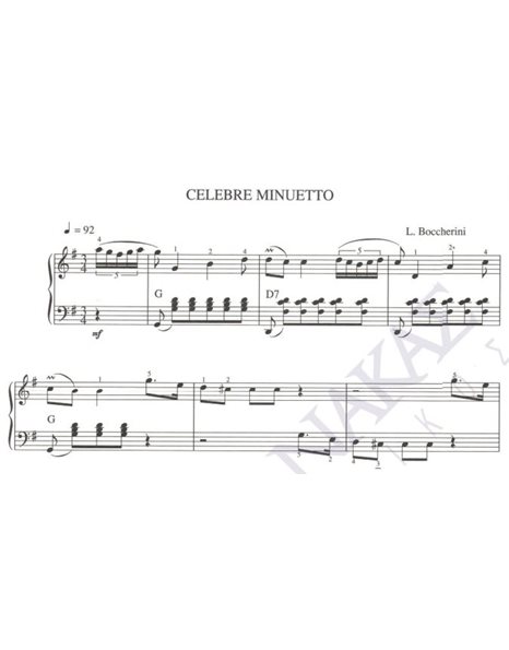 Celebre minuetto - Composer: L. Boccherini