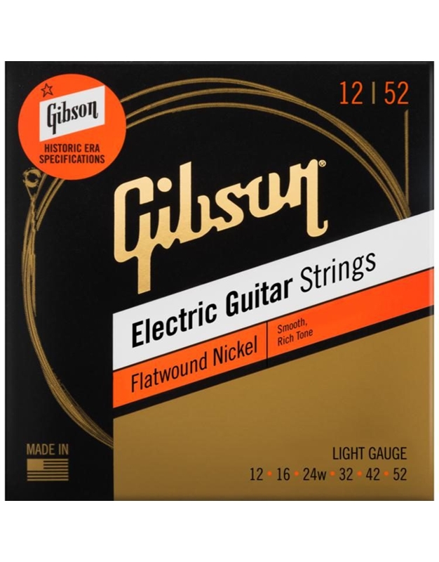 GIBSON SEG-FW12 Σετ Χορδών Ηλεκτρικής Κιθάρας Flatwound (12-52)