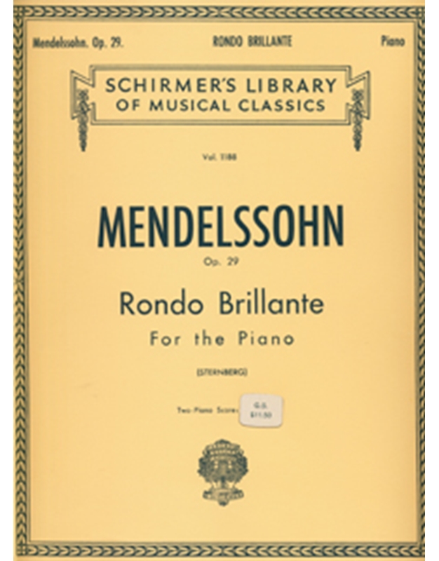 Felix Mendelssohn Bartholdy - Rondo Brillante Op. 29 / Εκδόσεις Schirmer