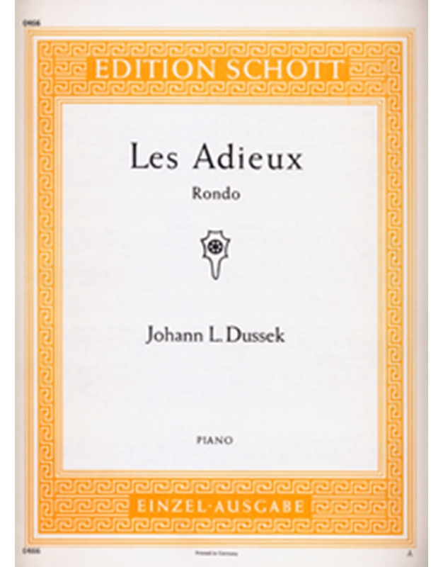Johann L. Dussek - Les Adieux (Rondo) / Schott editions