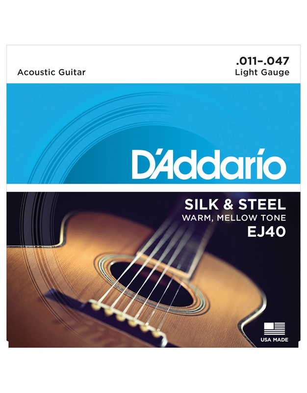 D'Addario EJ-40 Silk & Steel Acoustic Guitar Strings