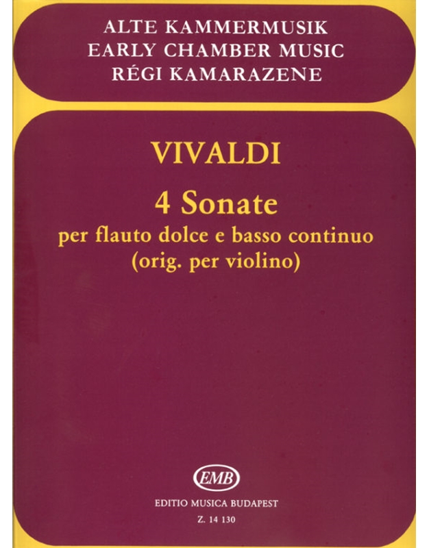 Vivaldi - 4 Sonate Per Flauto Dolge